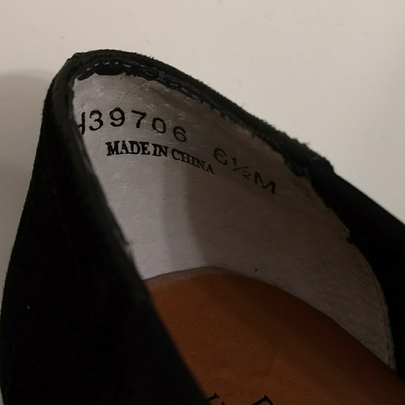 Black Comfort Pumps Suede Look Velveteen with Bows - Picture 8 of 8